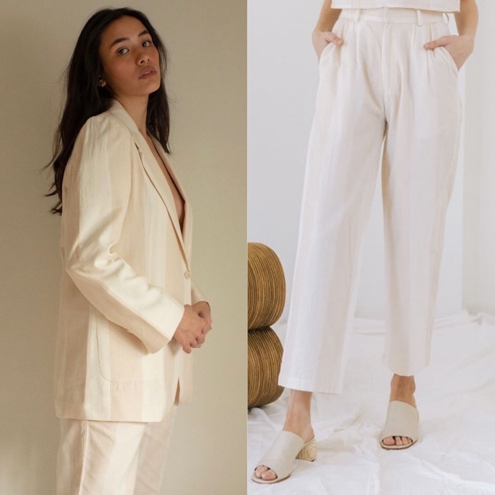 Laude the Label Icon Trouser Pants Organic Cotton in Tulum Stripe L - Picture 2 of 12